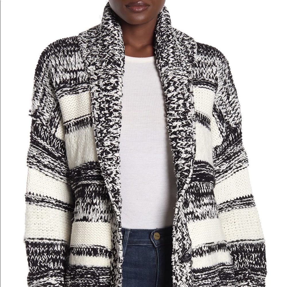 NWT 360 Sweater Annie Stripe Knit Cardigan